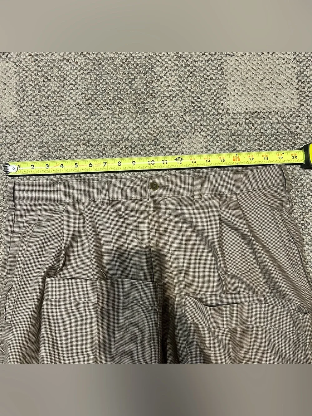Savane Deep Dye Pleat Front Dress Pants Slacks 38x32 Houndstooth Pattern
